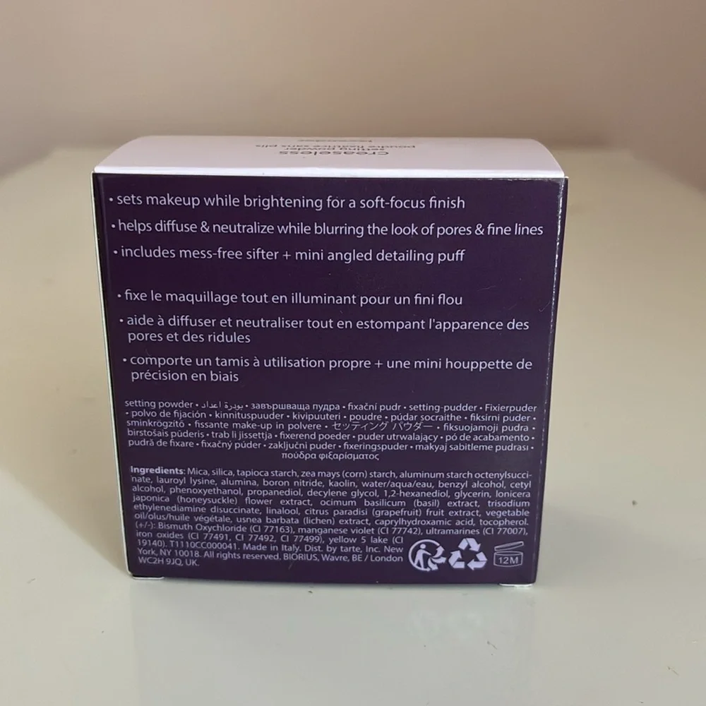 TARTE CREASELESS SETTING POWDER - NIB - LAVENDER